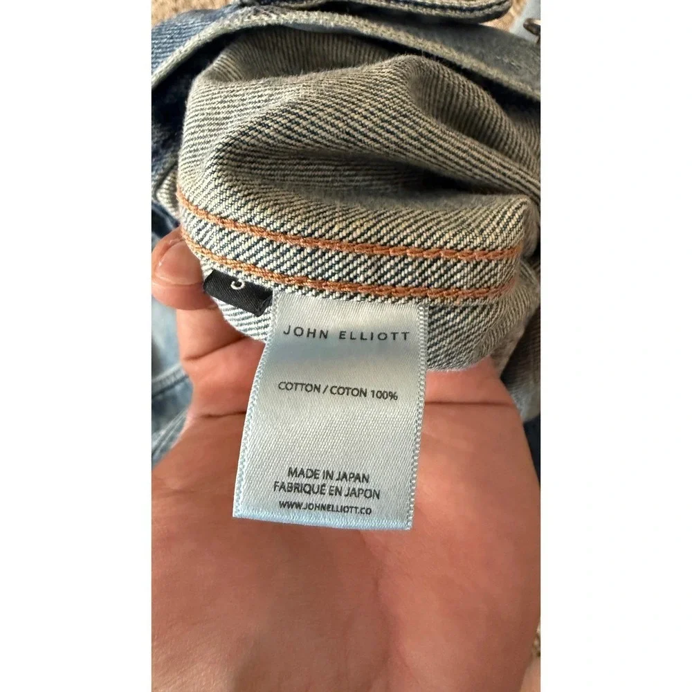 Quiet Lux John Elliott Distressed Denim Jacket Light Wash‎ Made in Japan Size 3